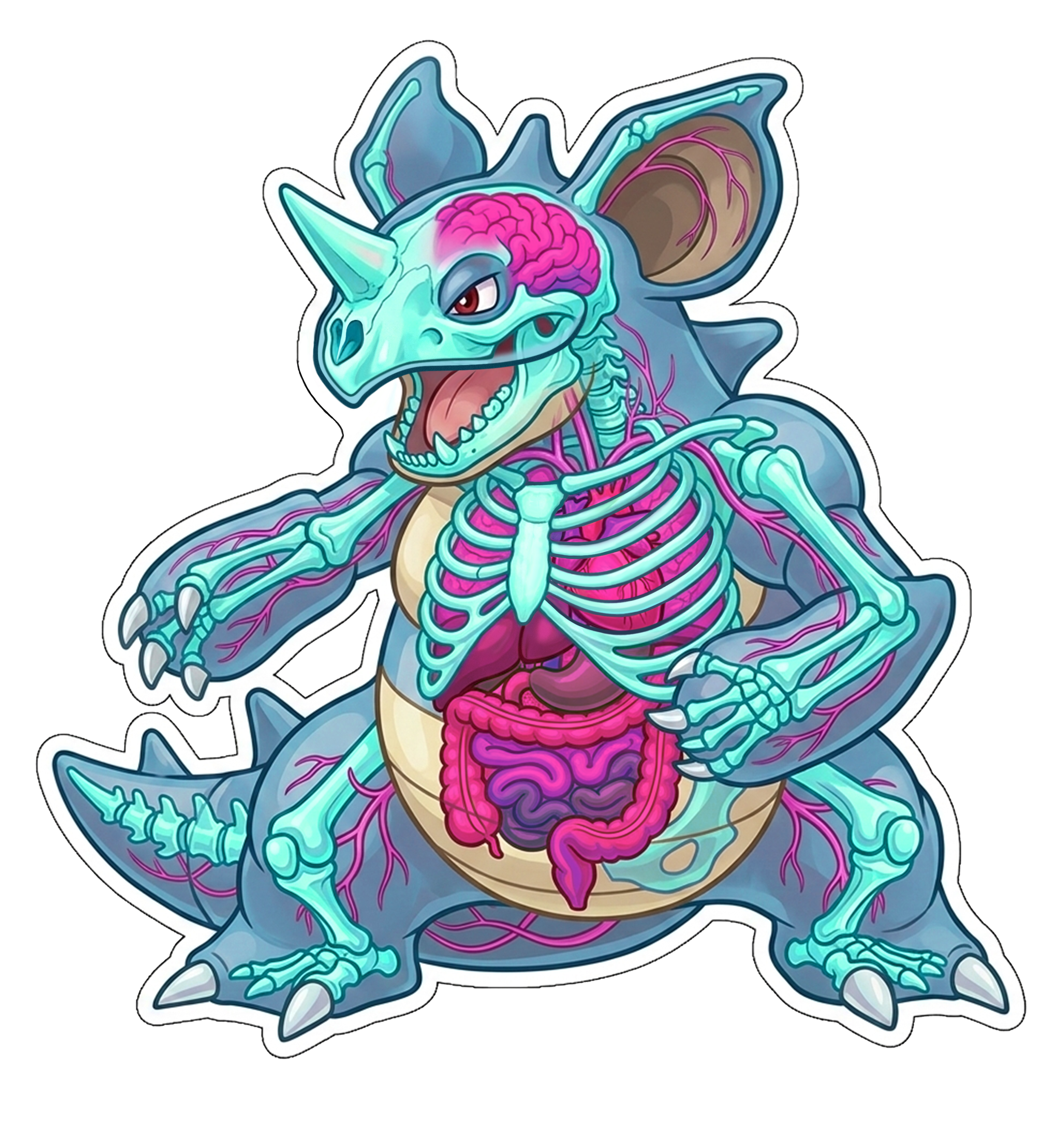 2 Inch Diaphonized Pokemon Anatomy Stickers