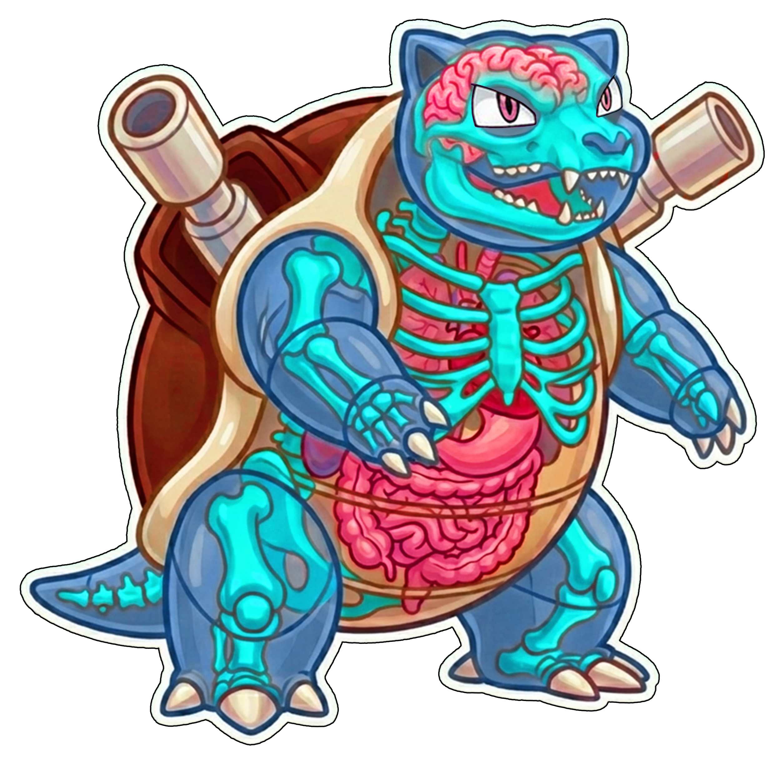 2 Inch Diaphonized Pokemon Anatomy Stickers