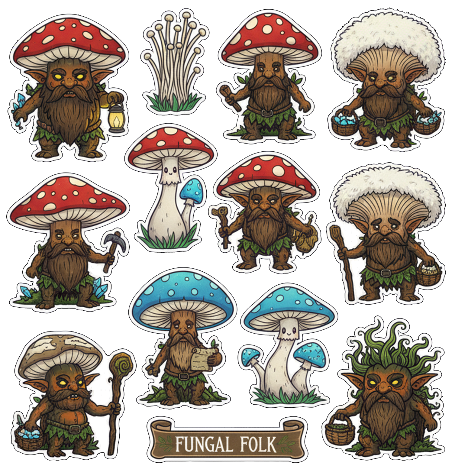 Fungal Folk Sticker Set