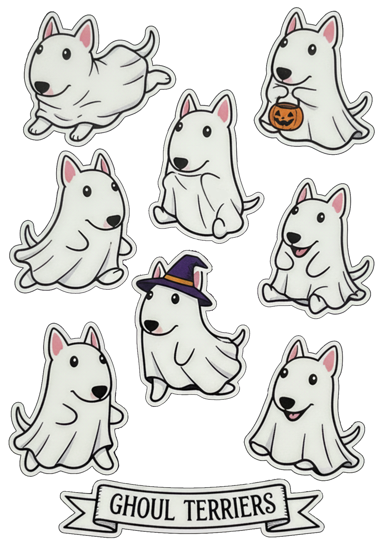 Ghoul Terrier Sticker Set