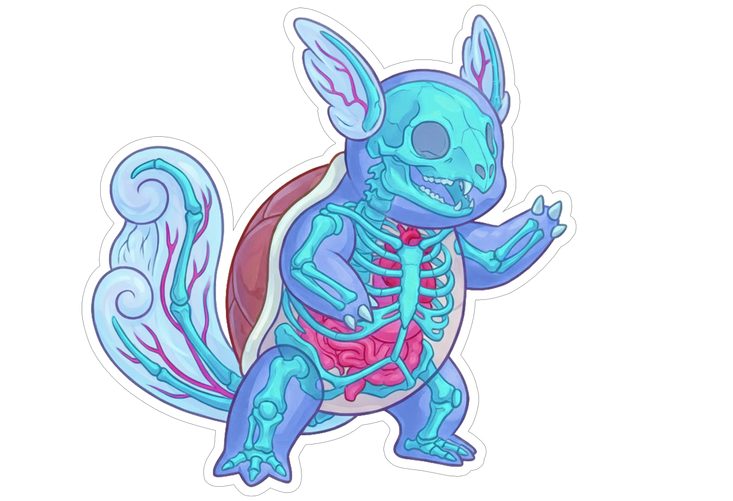 2 Inch Diaphonized Pokemon Anatomy Stickers