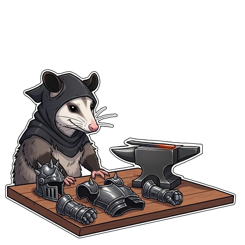 Possum Blacksmith Sticker
