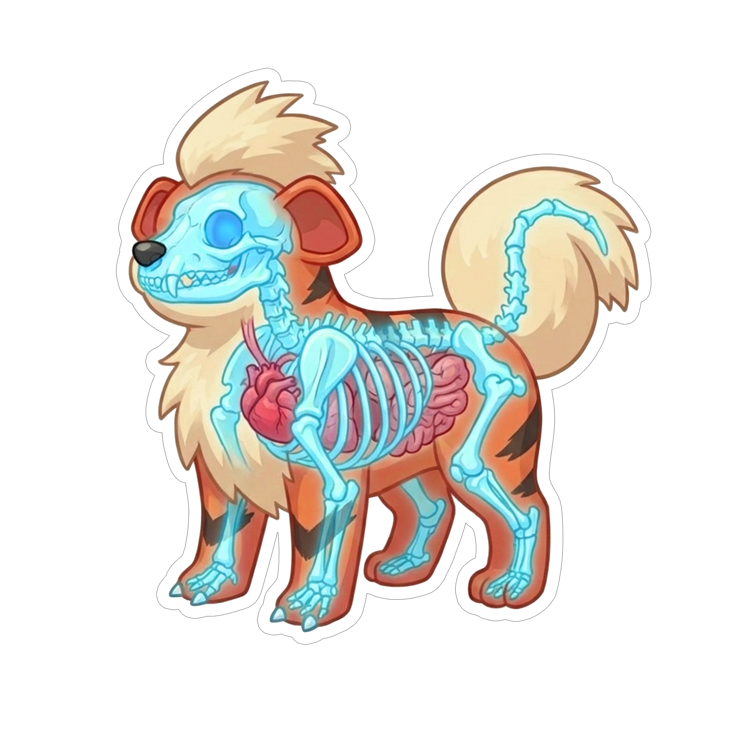 2 Inch Diaphonized Pokemon Anatomy Stickers