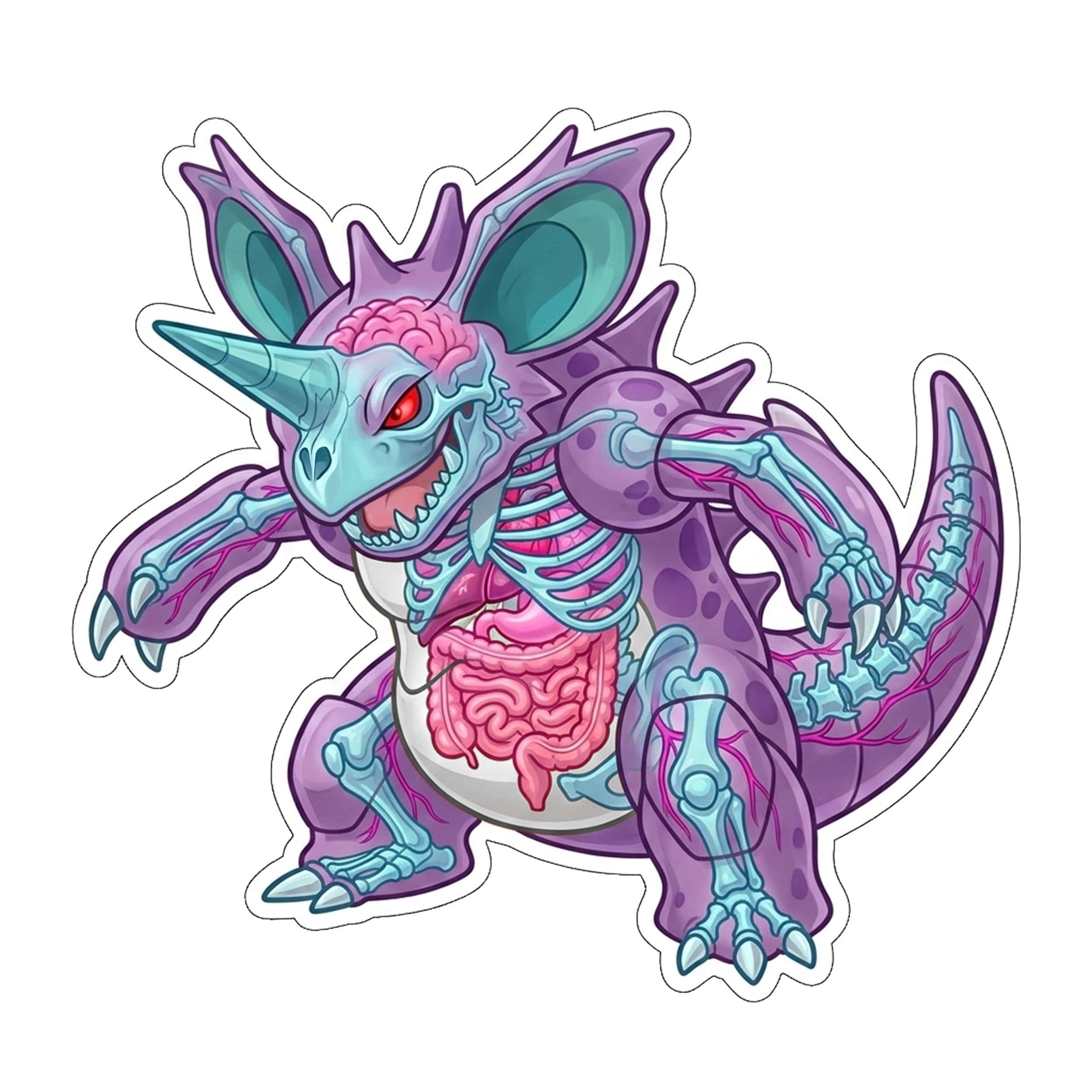 2 Inch Diaphonized Pokemon Anatomy Stickers