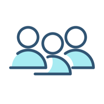 Icon of a group of people representing additional support