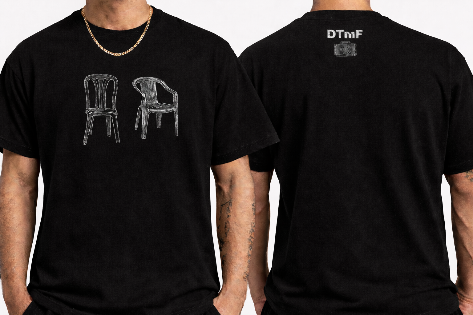 Chalk-style chair illustrations on black tee.png