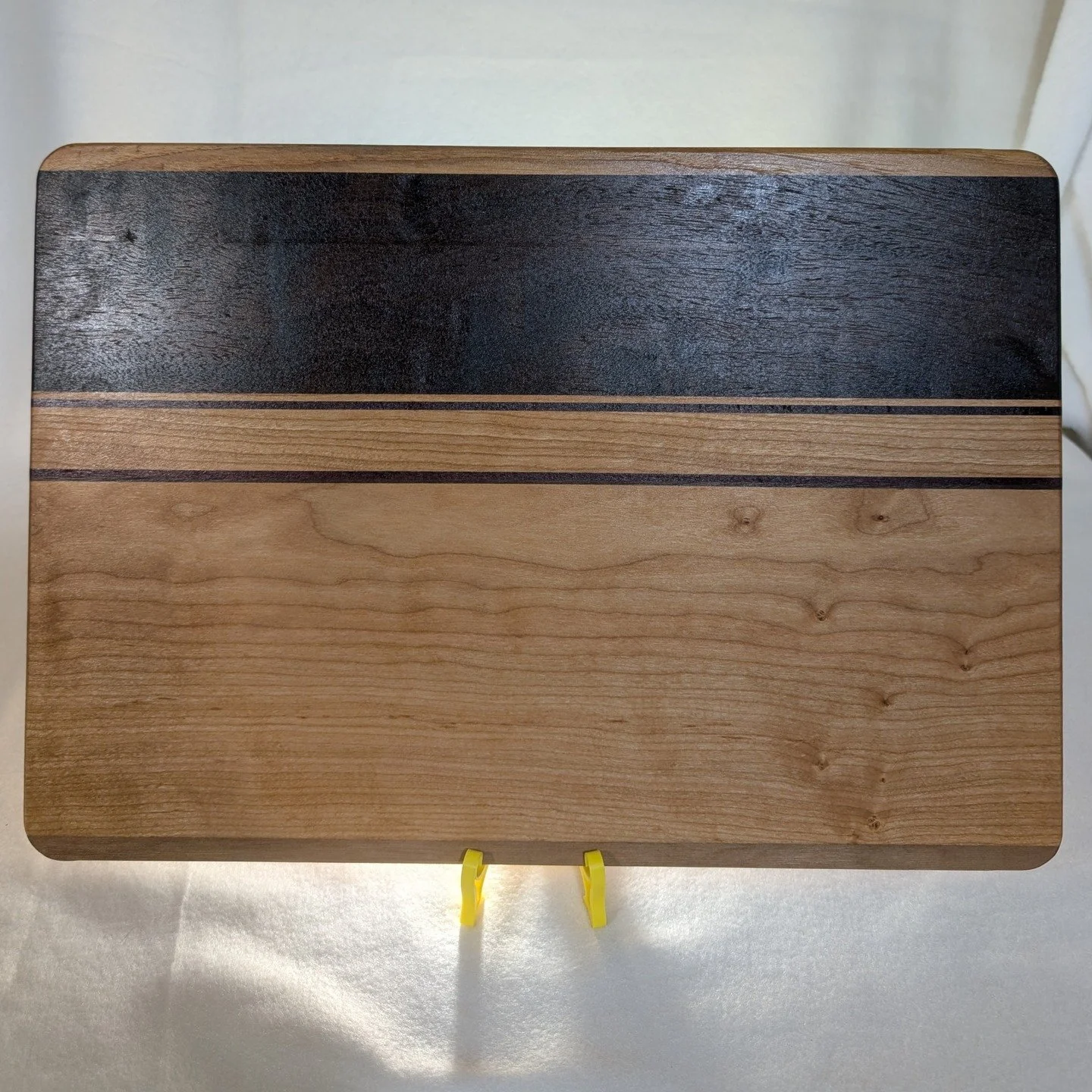 Cutting board made with #hickory
#purpleheart #walnutwood and #cherrywood