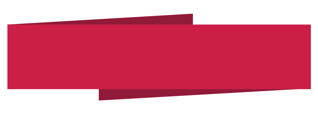 A red ribbon with a dark red shadow, twisted and bent, placed against a white background.