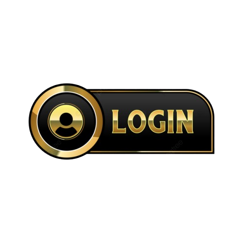 A black and gold login button with a circular user icon on the left and the word "LOGIN" on the right.