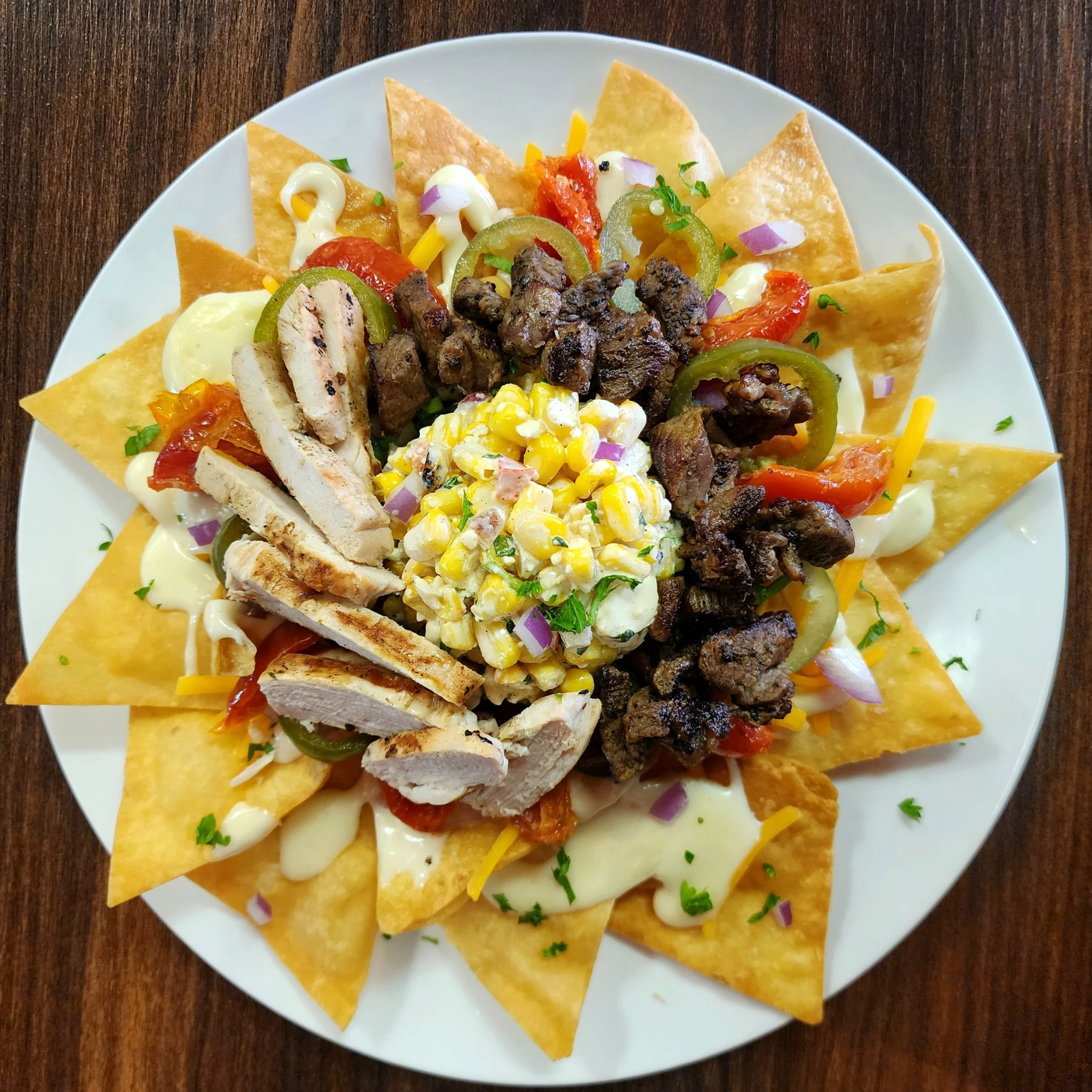 Meat Lover's Gunpowder Nachos.