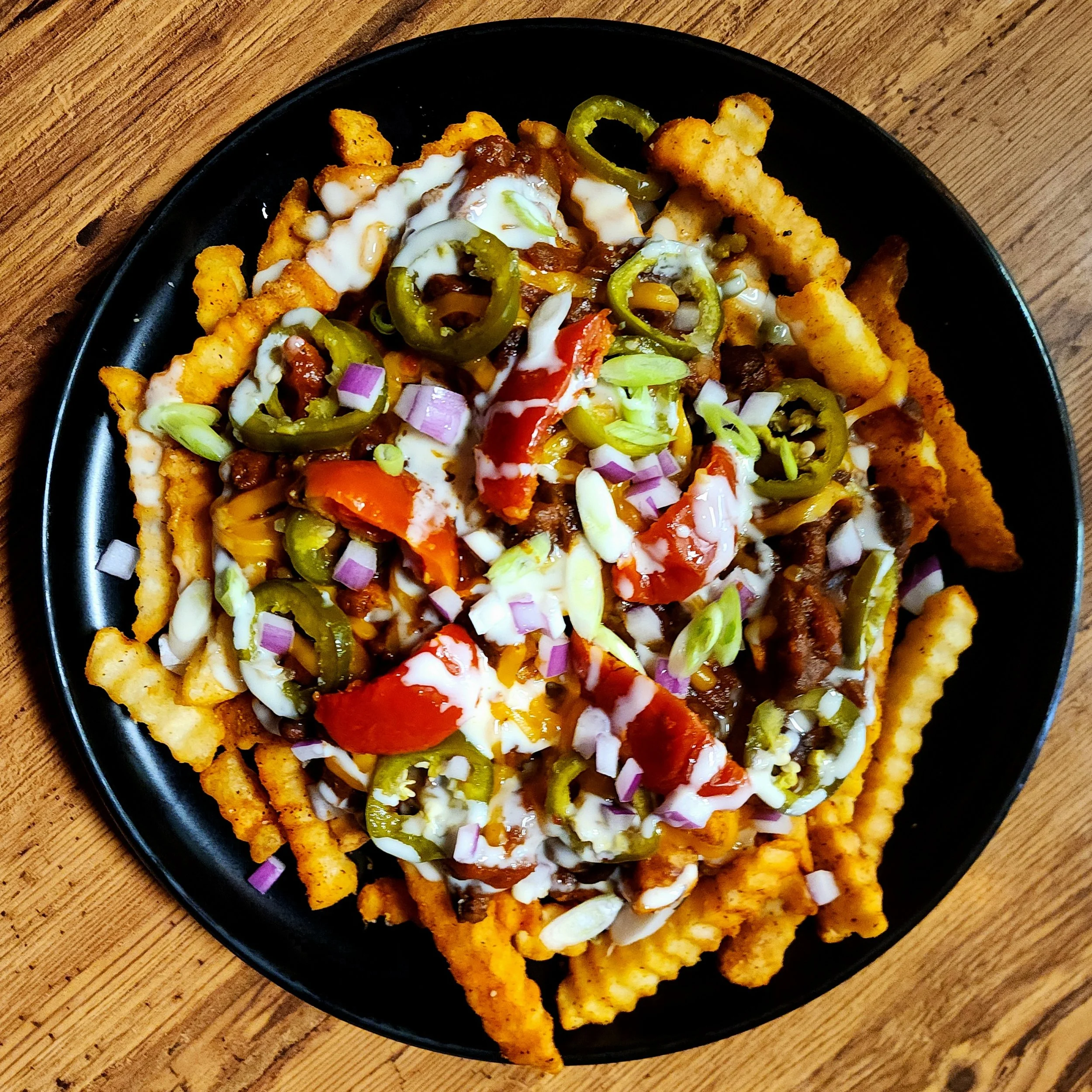 Loaded Chili Cheese Fries. 