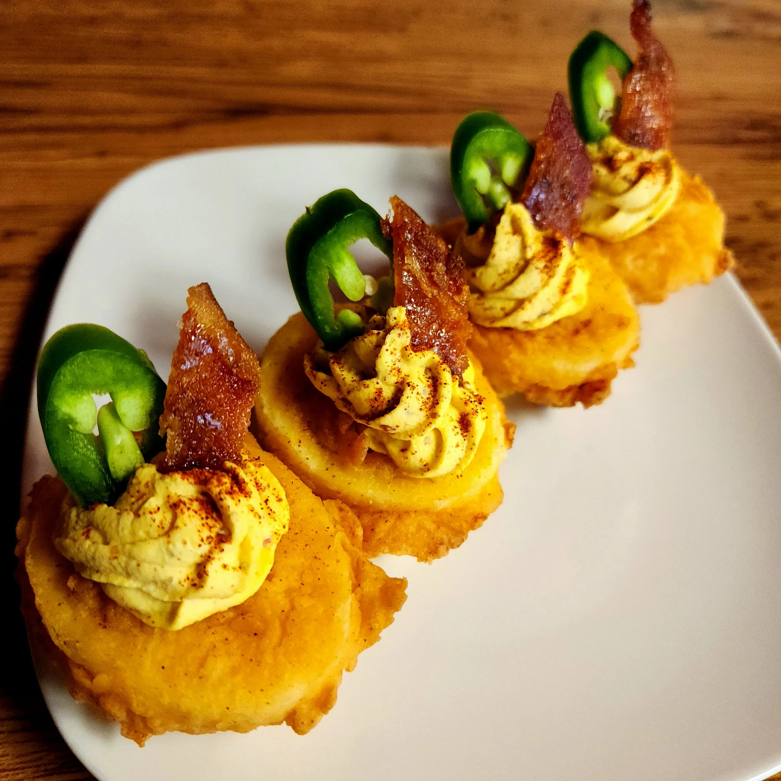 Deep Fried Deviled Eggs. 