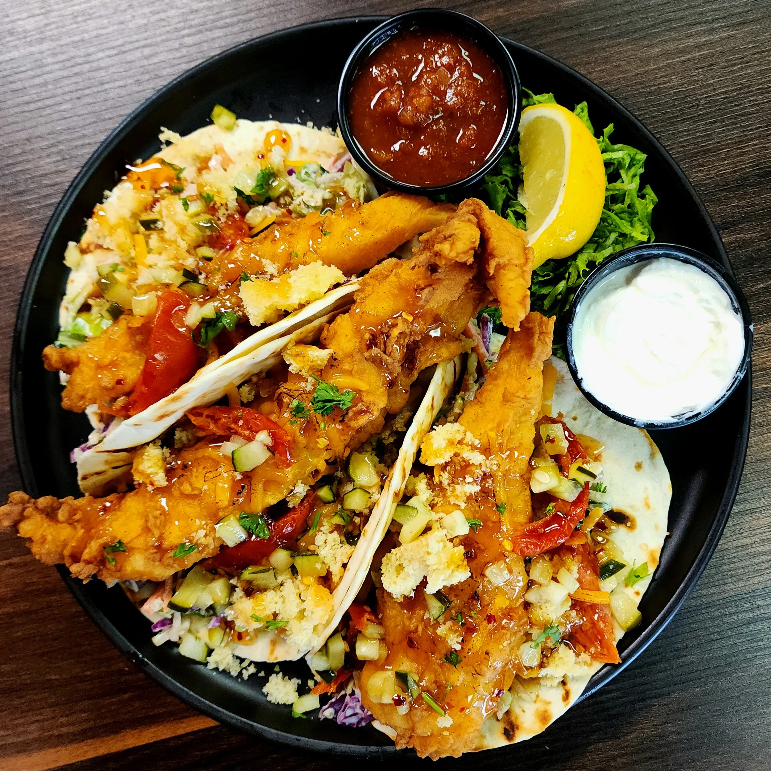 Catfish & Cornbread Tacos. 