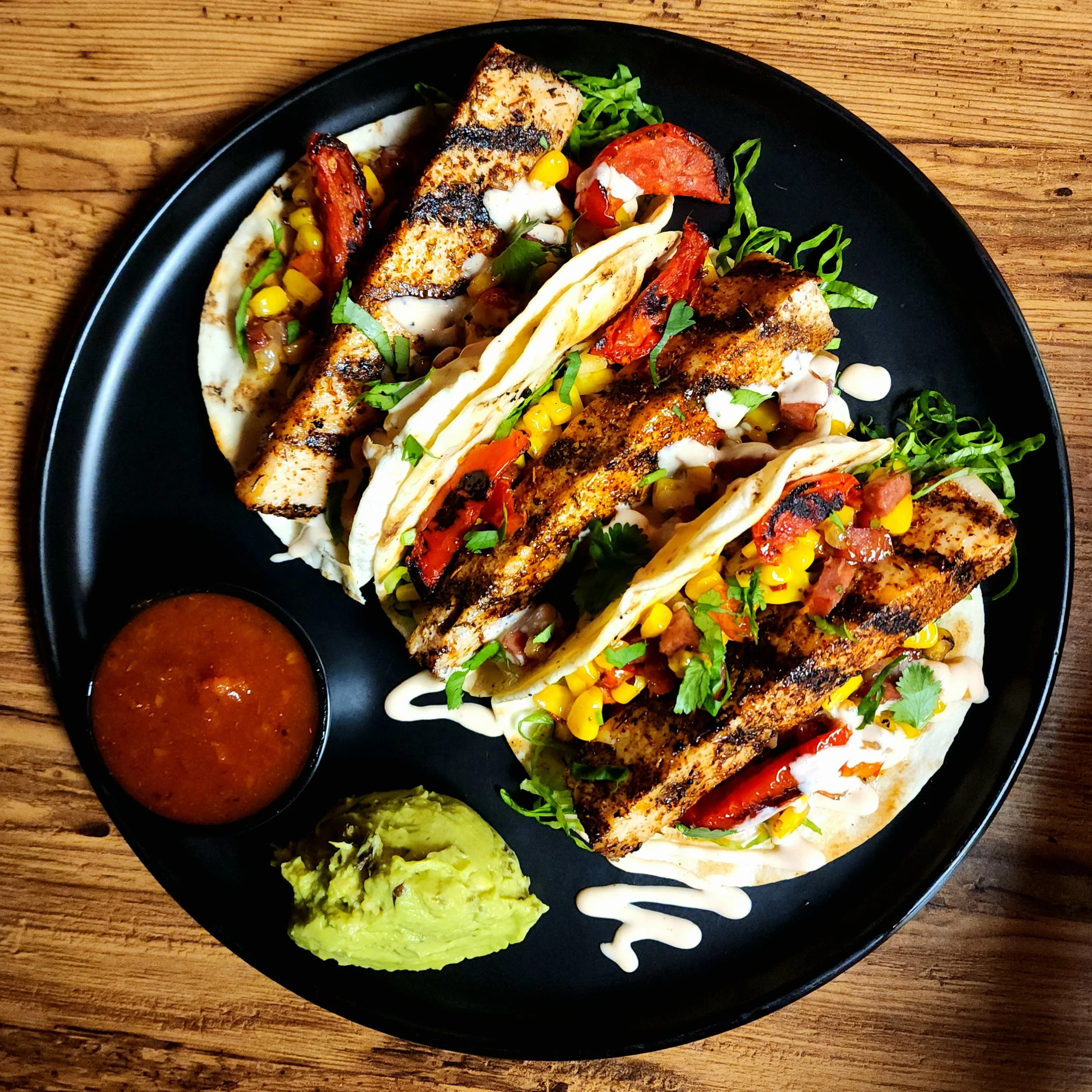 Blackened Gringo Mahi Tacos. 