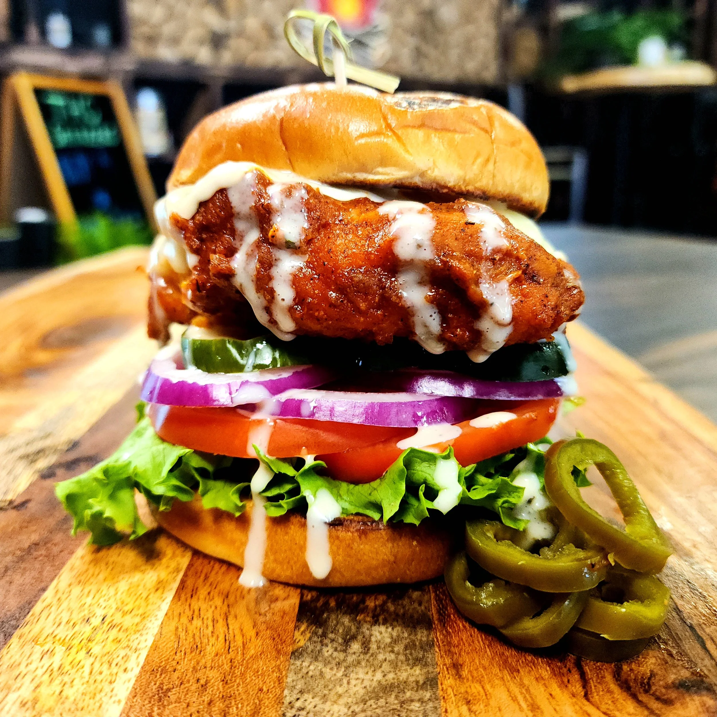 What the Cluck - House Hot Fried Chicken Sammich with Demerara Ranch.