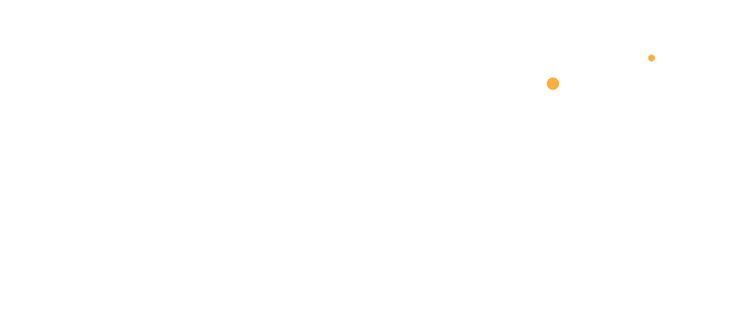A graphic representation of a heart with dotted lines and white and orange circles of various sizes along the lines.
