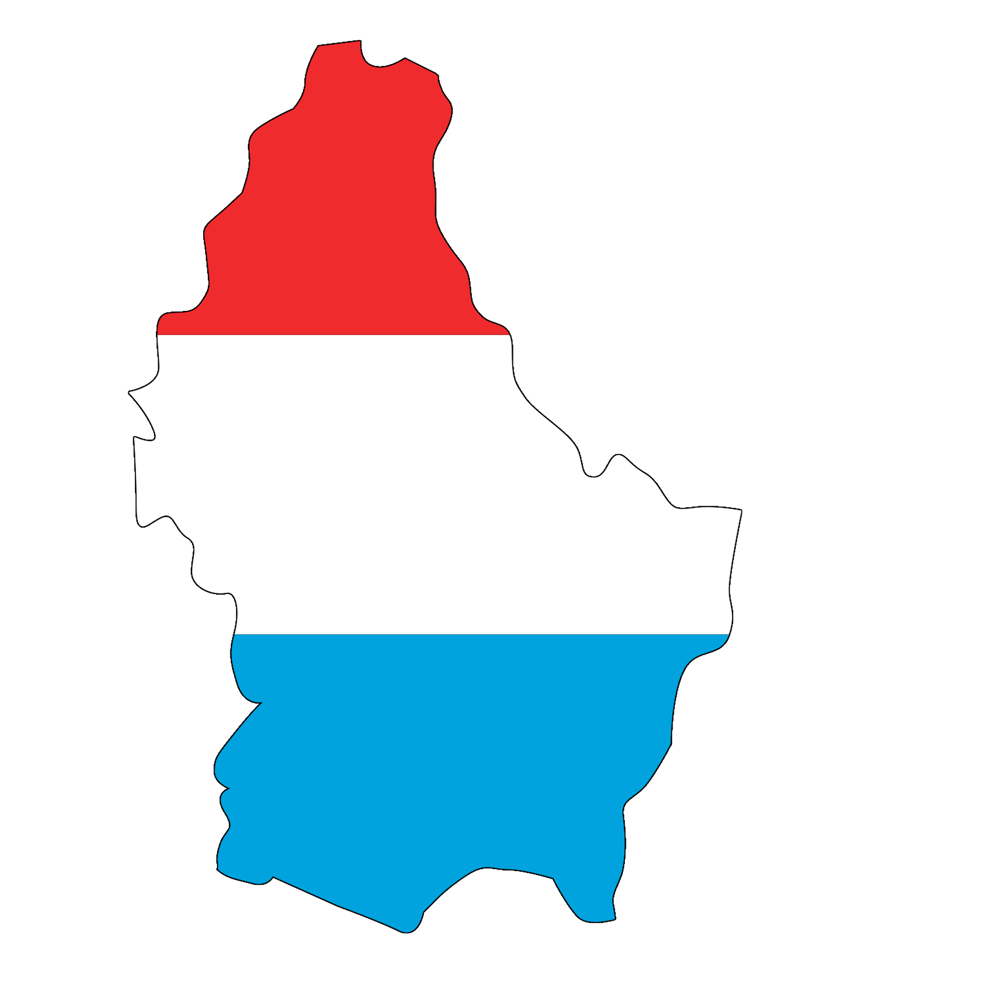 Outline map of the Netherlands colored with the Dutch flag (red, white, blue) against a black background.