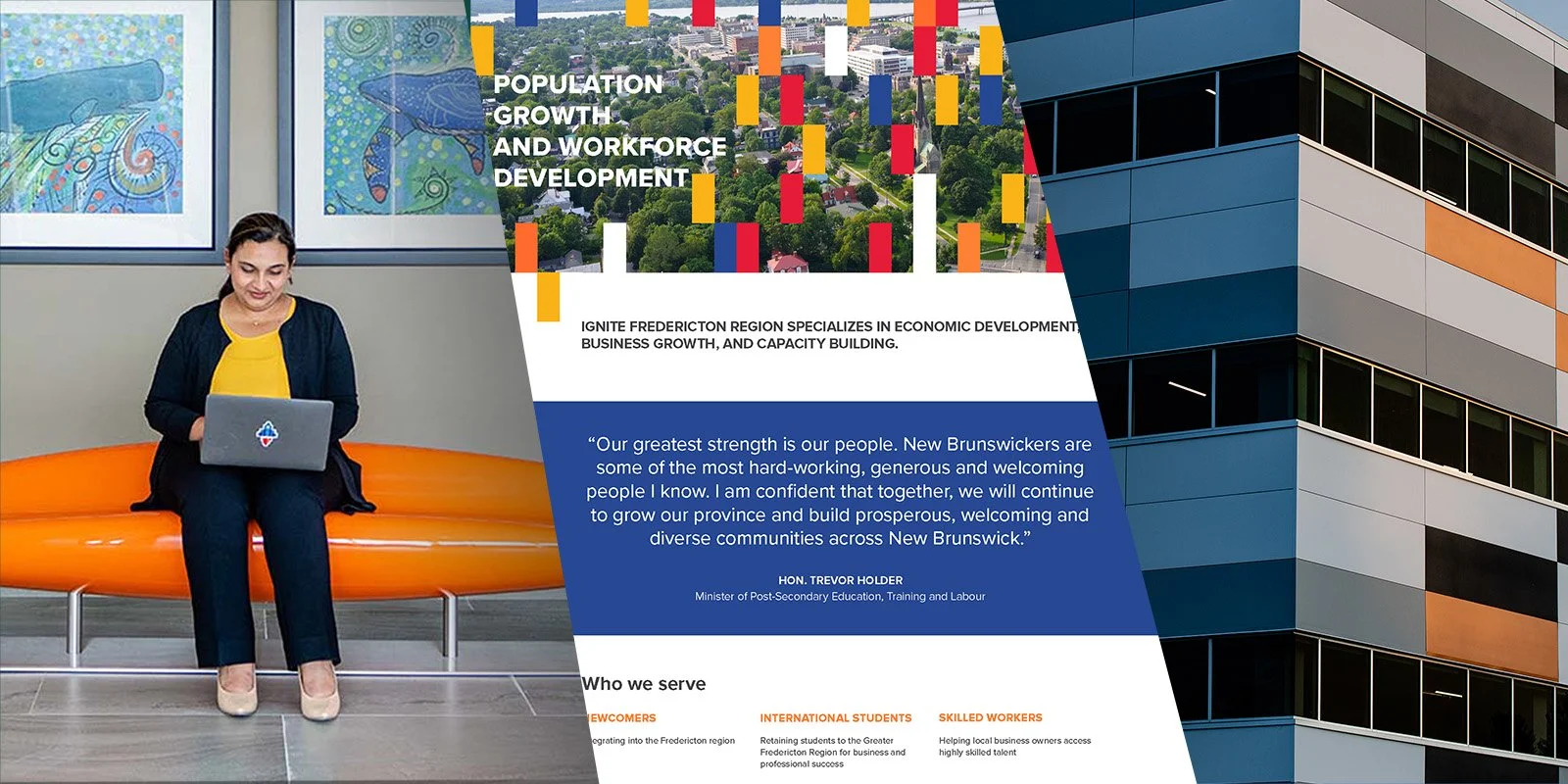 Collage of branding elements for Ignite Fredericton