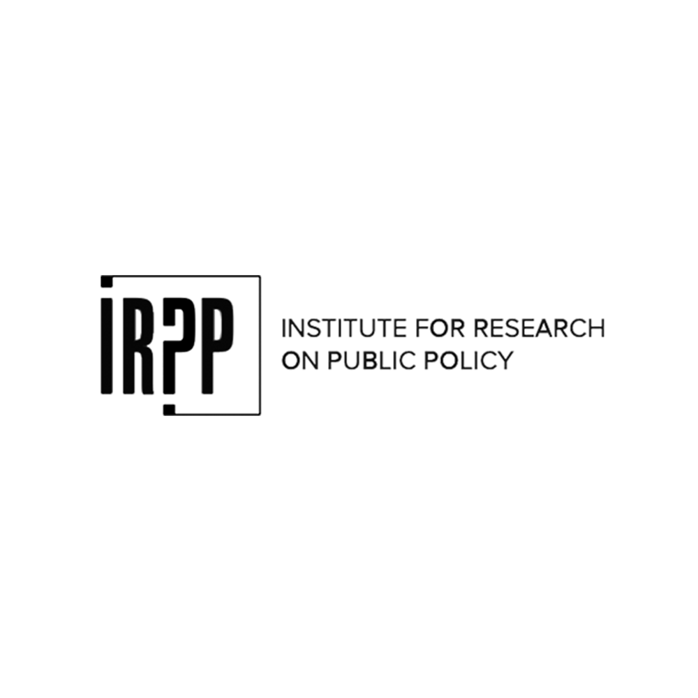 Logo of the Institute for Research on Public Policy, featuring the acronym IRPP in bold letters and the full name next to it in smaller text.