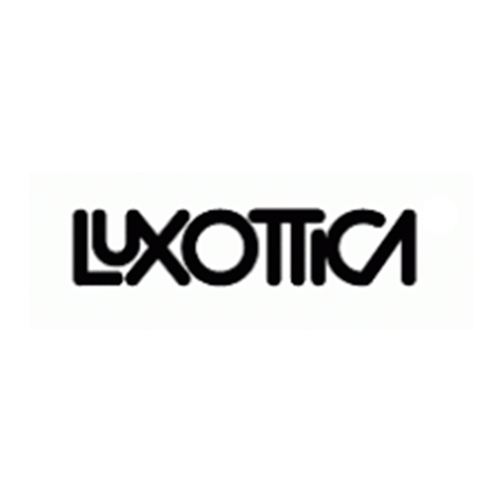 The logo for Luxotica in black text on a white background.