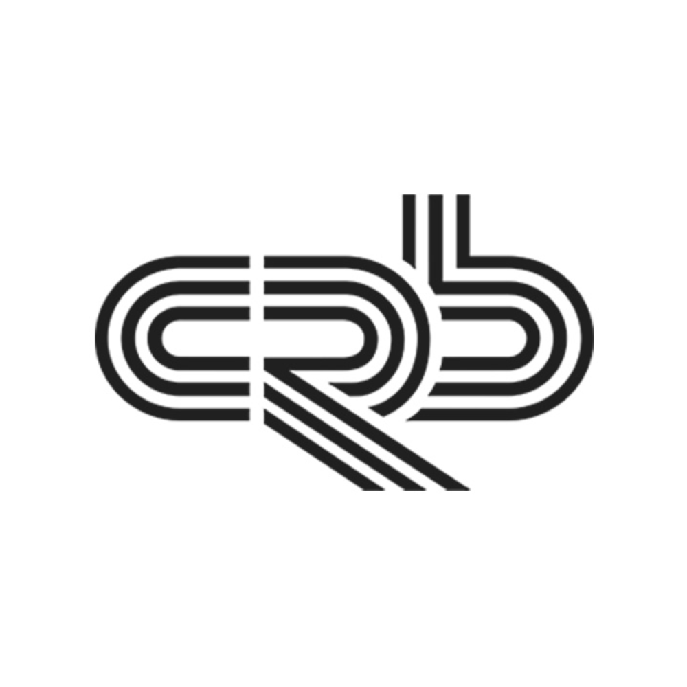 Black and white abstract maze-like design with curved lines forming interconnected loops.