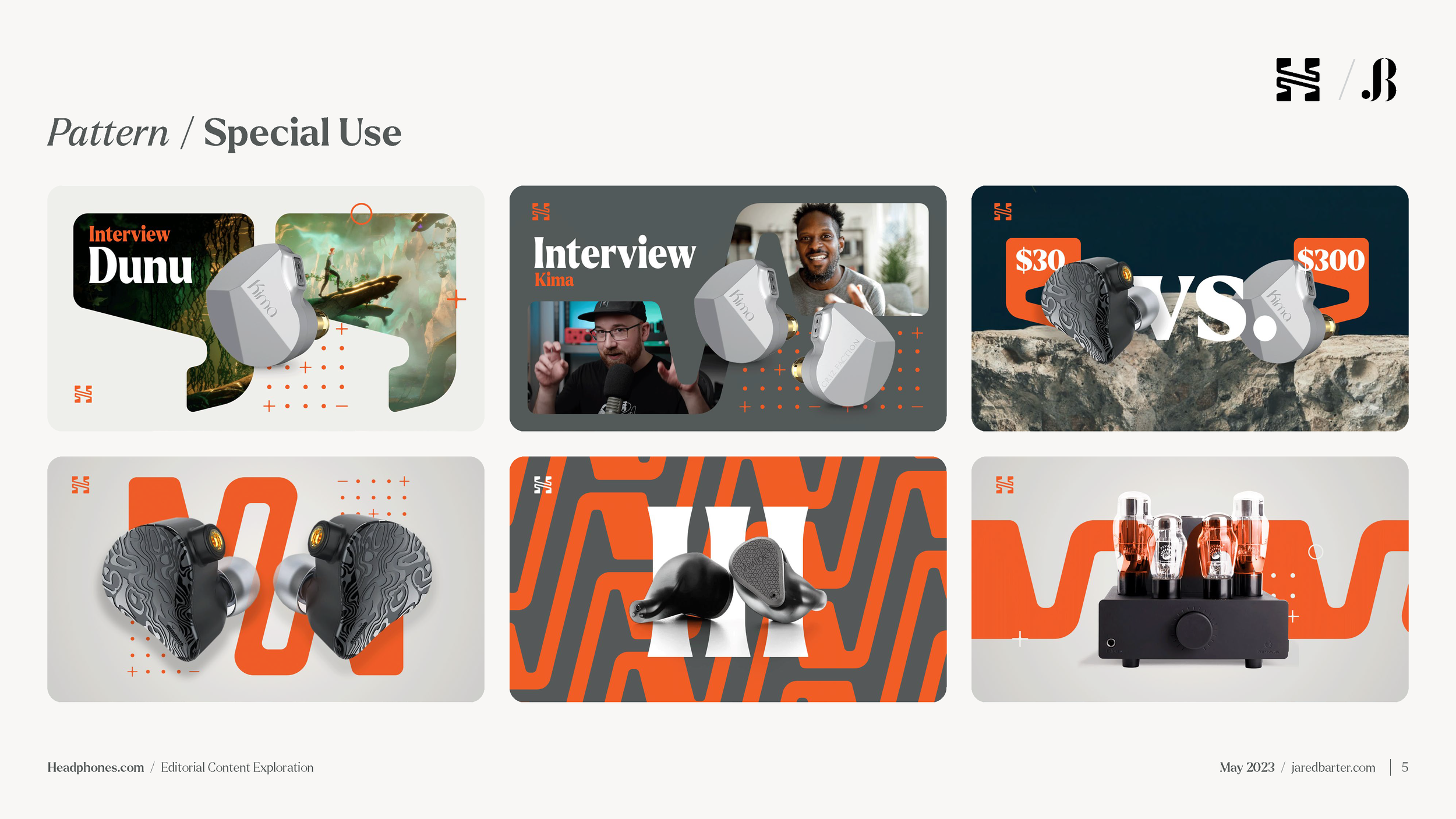 Collection of advertisements for headphones and audio equipment, showcasing various models and price points, with some images of people using the products and colorful backgrounds.