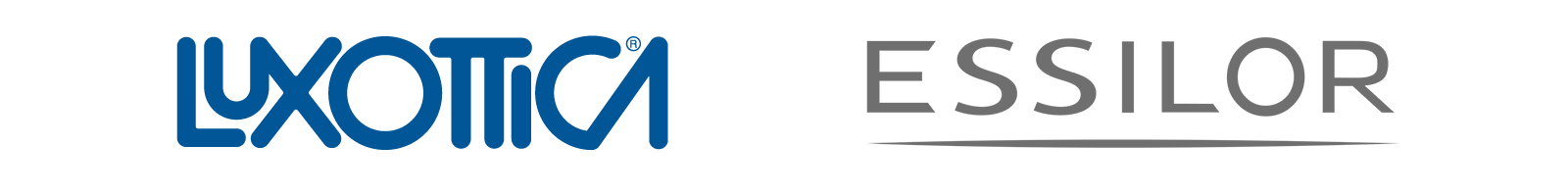 Luxottica and Essilor corporate logos