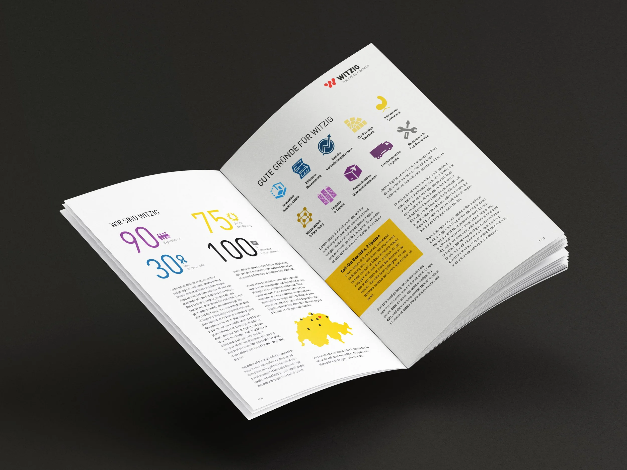 Microsoft Office Vorlage mit dem neuen Corporate Design von Witzig The Office Company.