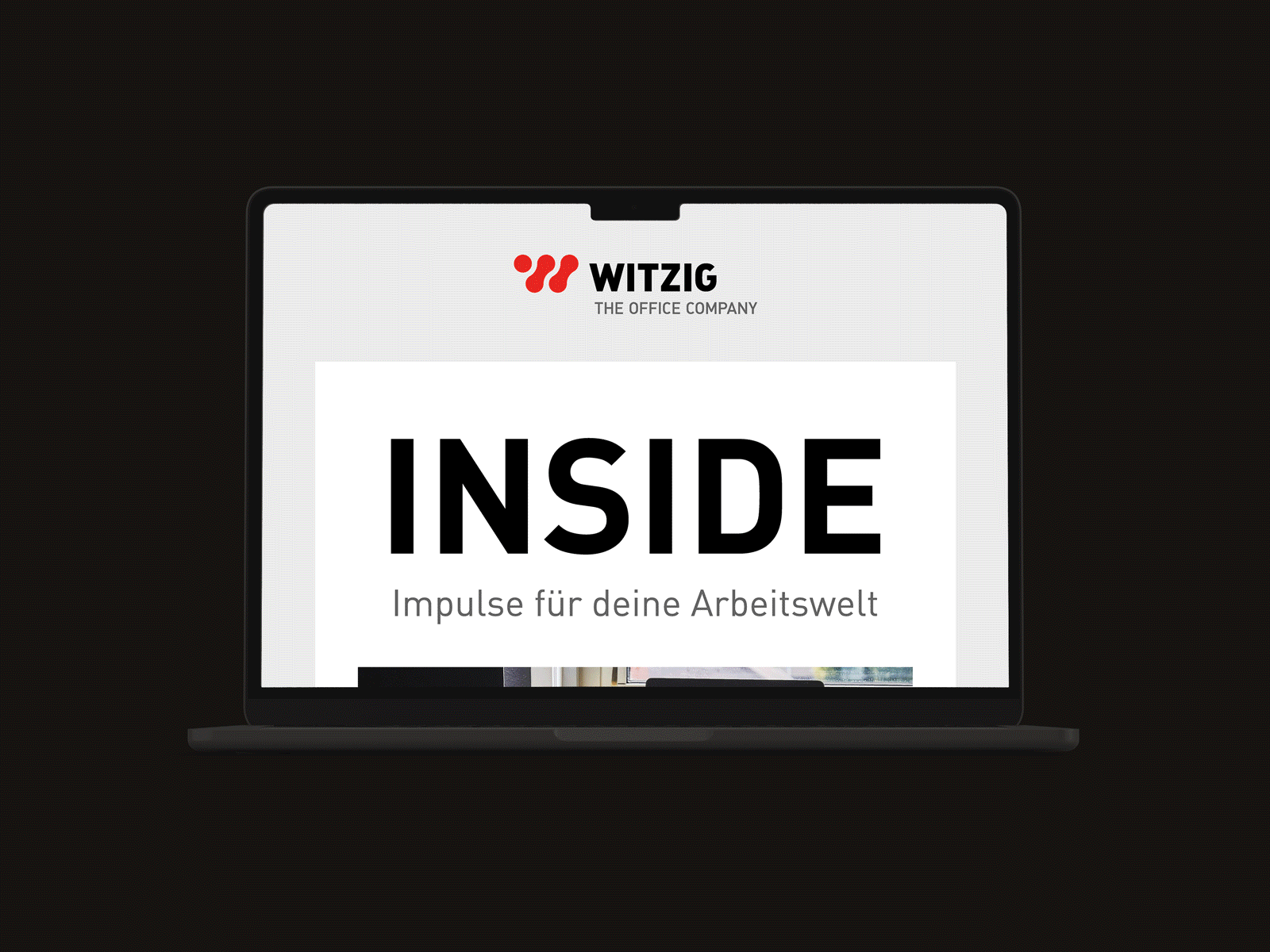 Animierte Ansicht Newsletter Inside - Impulse für deine Arbeitswelt von Witzig The Office Company.