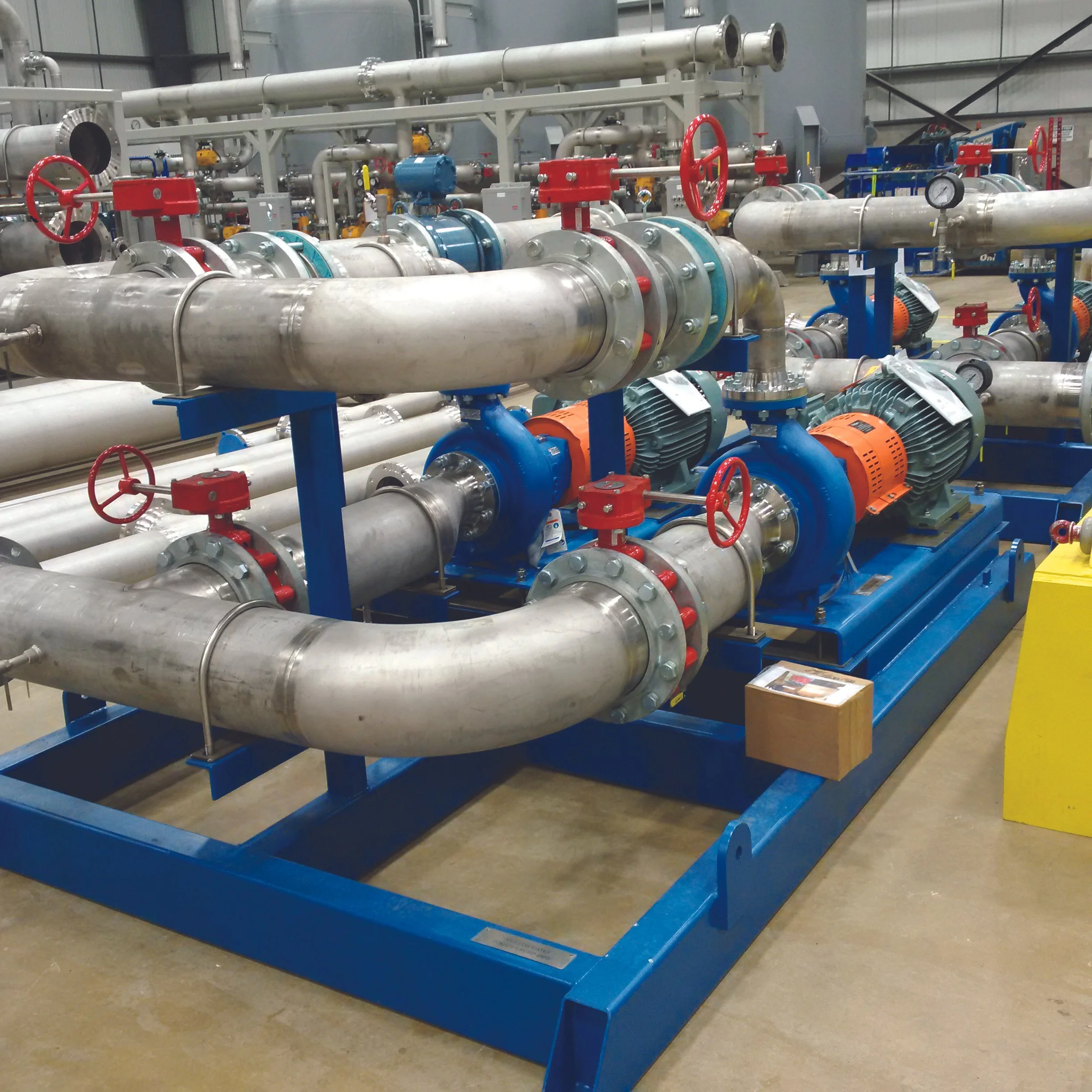 Industrial fluid handling piping and pump system