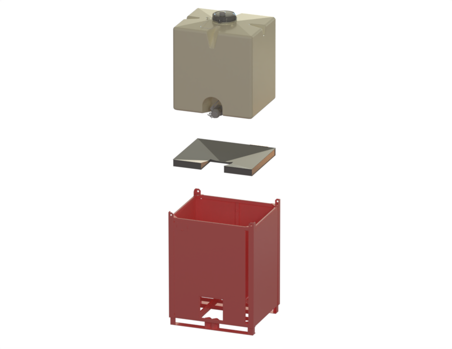 Hawman Container Services - Composite IBC Totes (Polyethylene IBC) P1200 - Thermal Tote P1200SS-TT-DIAMETRIC-EXPLODE.png