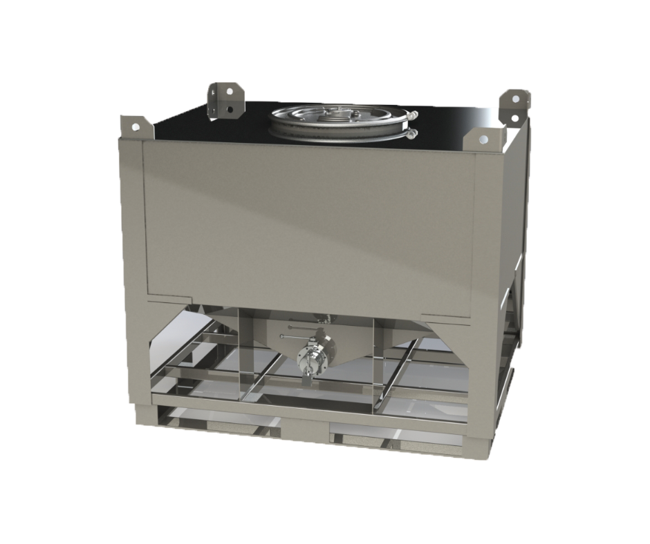 Hopper-bottom and emulsion IBC tote manufactured by Hawman Container Services