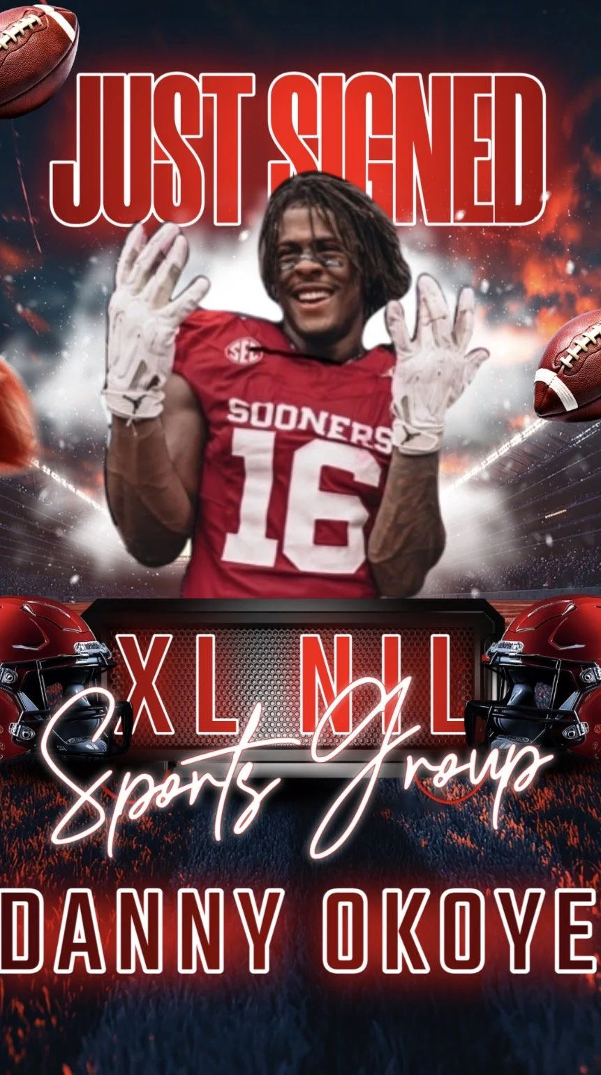 Graphic design for NIL Sports group. NFL signing of Danny Okoye. 