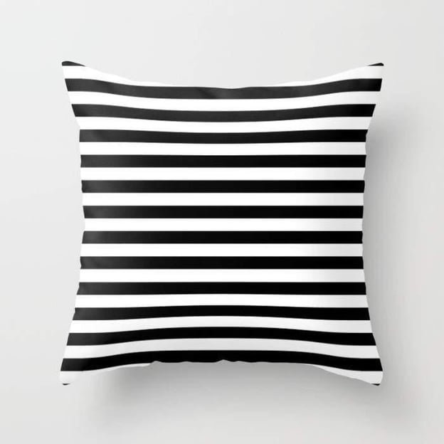 Modern black stripe throw pillow