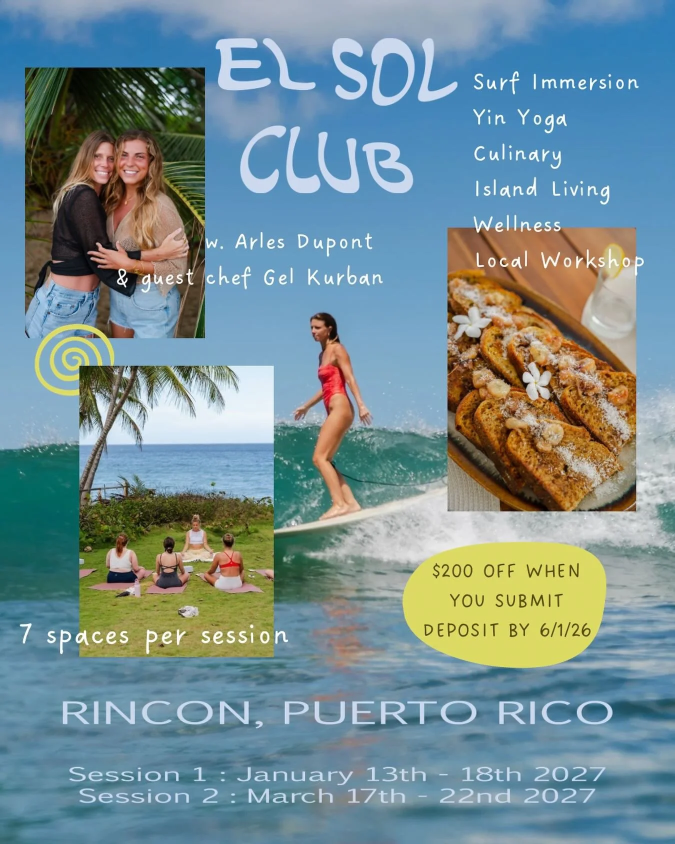 2027&hellip; You + Puerto Rico❤️&zwj;🔥🇵🇷🫶🏻🌺

After hosting sold out retreats this past winter, host @arlesdupont and guest chef @angelikakurban are officially launching TWO 2027 El Sol Club | Puerto Rico retreats. 

Limited to 7 spaces per retr