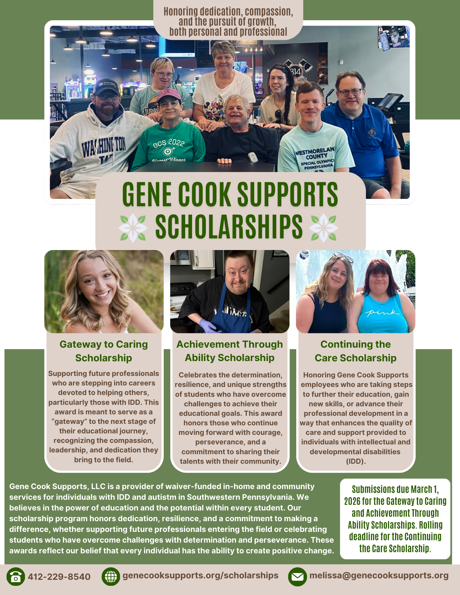 GCS Scholarships — Gene Cook Supports, LLC.