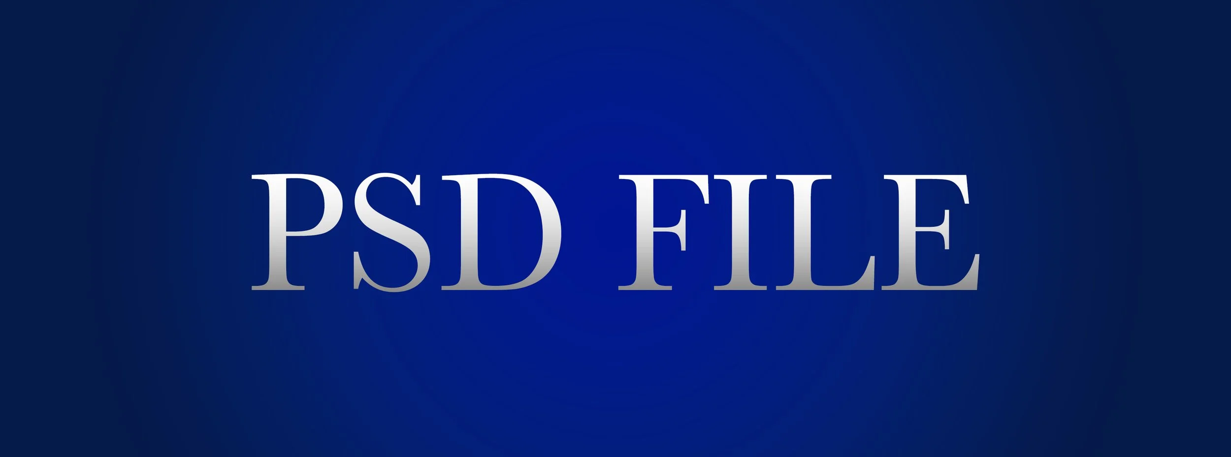 Blue gradient background with white text that says 'PSD FILE'.