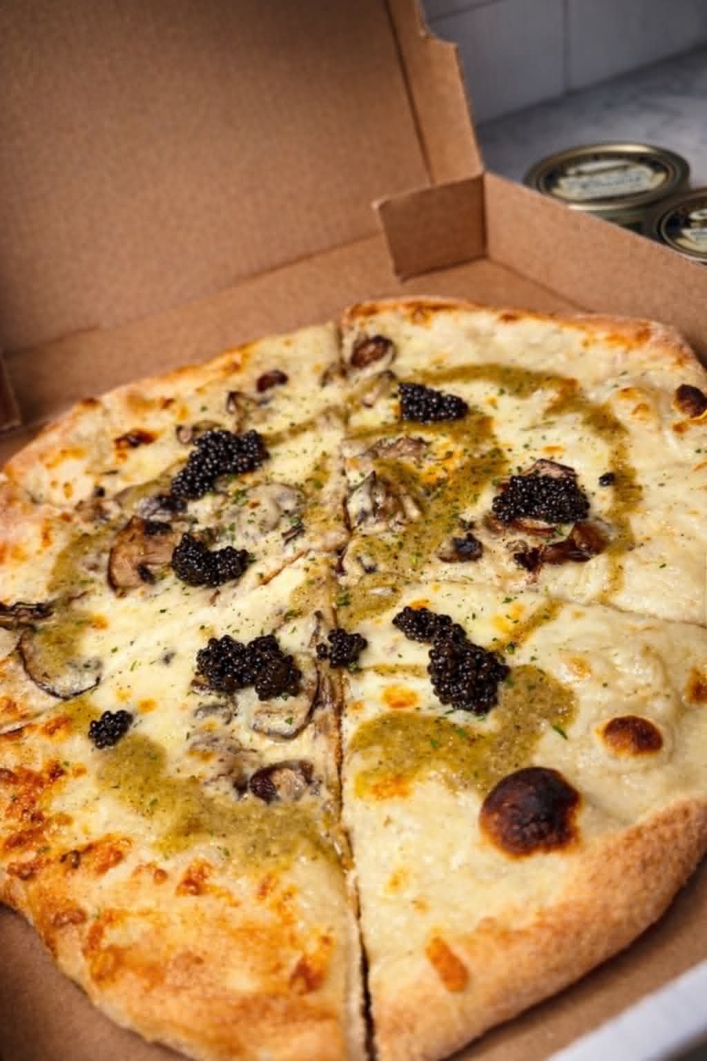 Caviar Social X Pizza Moon: The Big Mushroom Pizza Elevated with Caviar