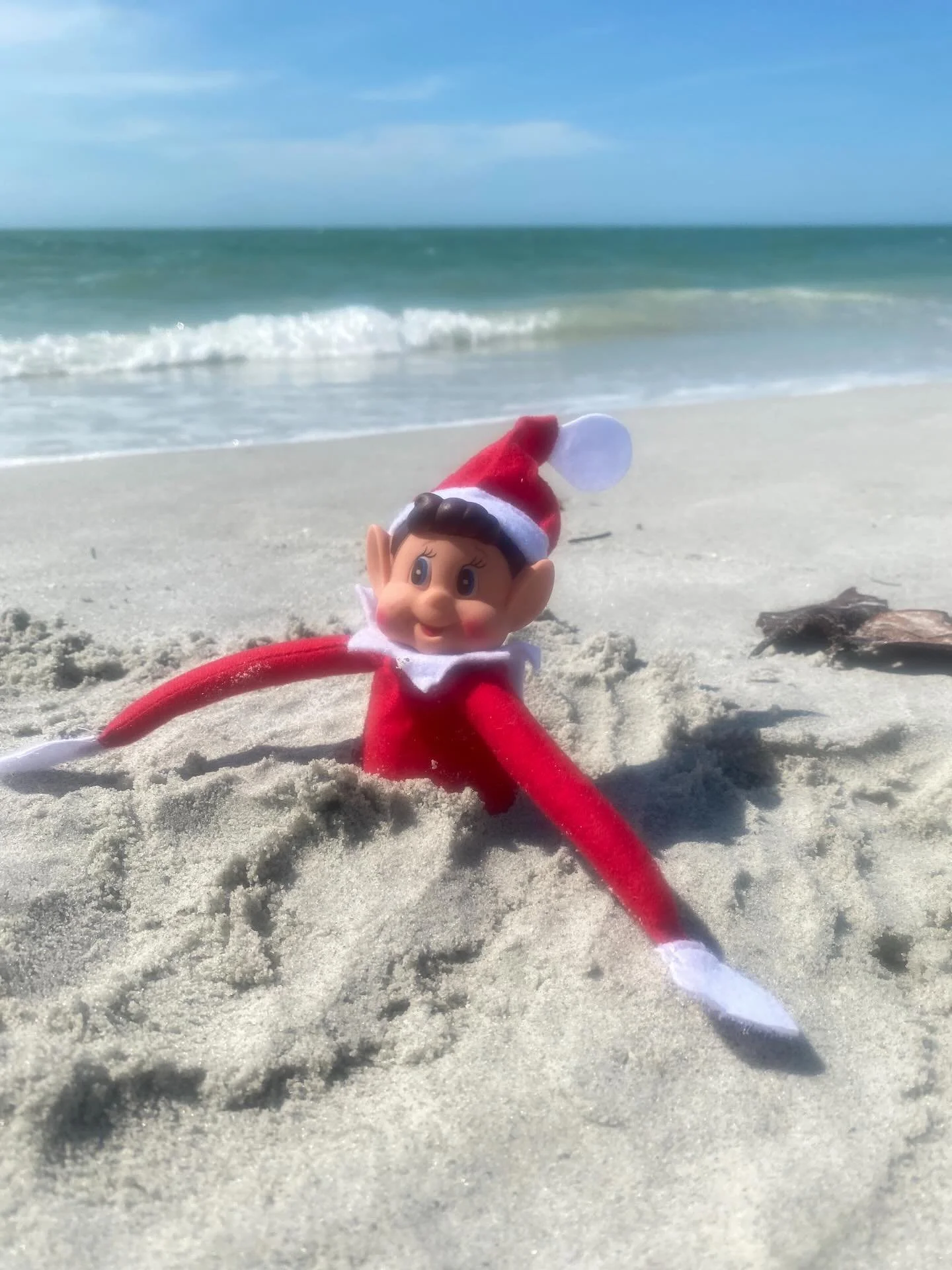 Elf on the Shelf goes rogue- refuses to return to the 
North Pole!  Yesterday, he turned up at Lover&rsquo;s Key State Park in FL