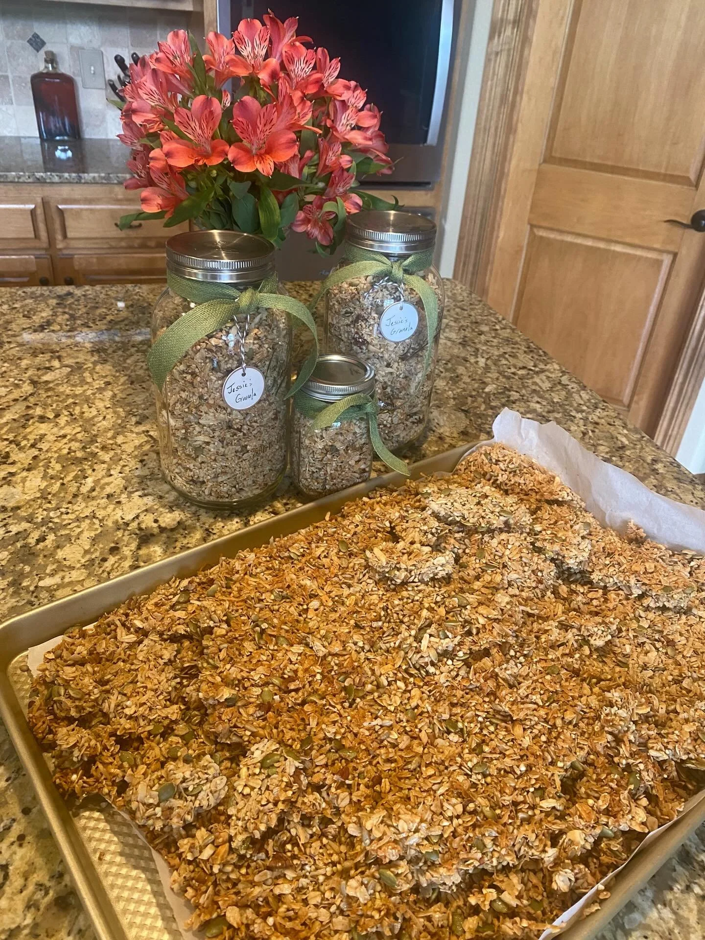In the kitchen today, testing &ldquo;Jessie&rsquo;s Granola&rdquo; recipe featured in my novel, AspenRidge. I&rsquo;ll share the recipe in this week&rsquo;s blogpost. Go to michellewiberg.com and sign up to receive recipes and posts!