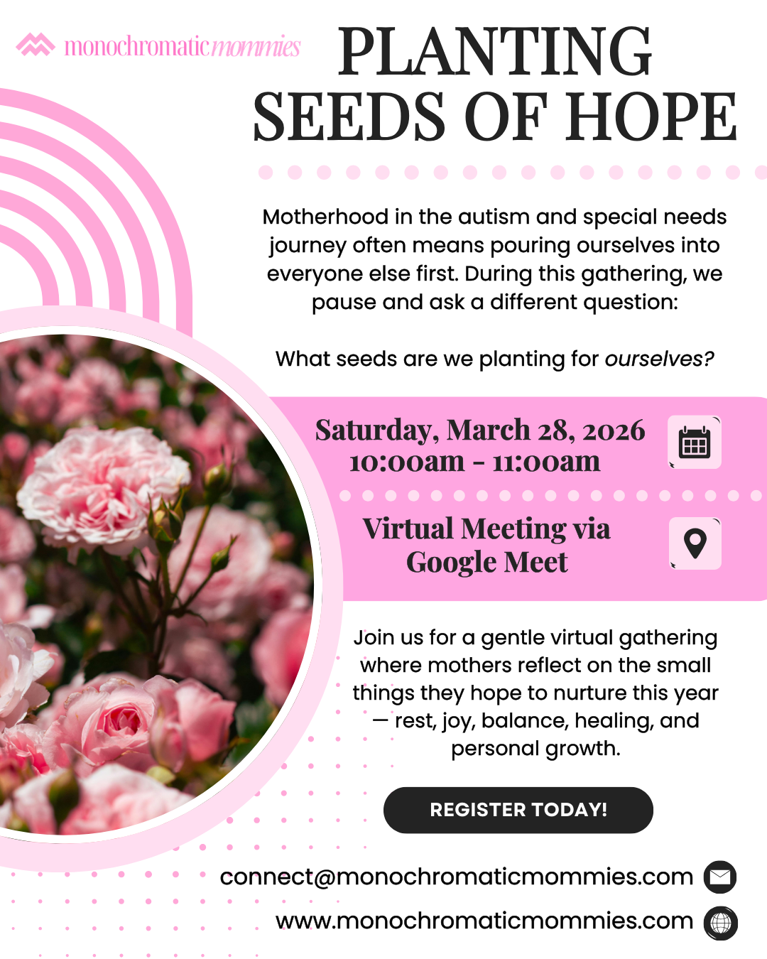 Monochromatic Mommies Meetup | Virtual Gathering Space for Mamas Raising Children with Autism and Special Needs.