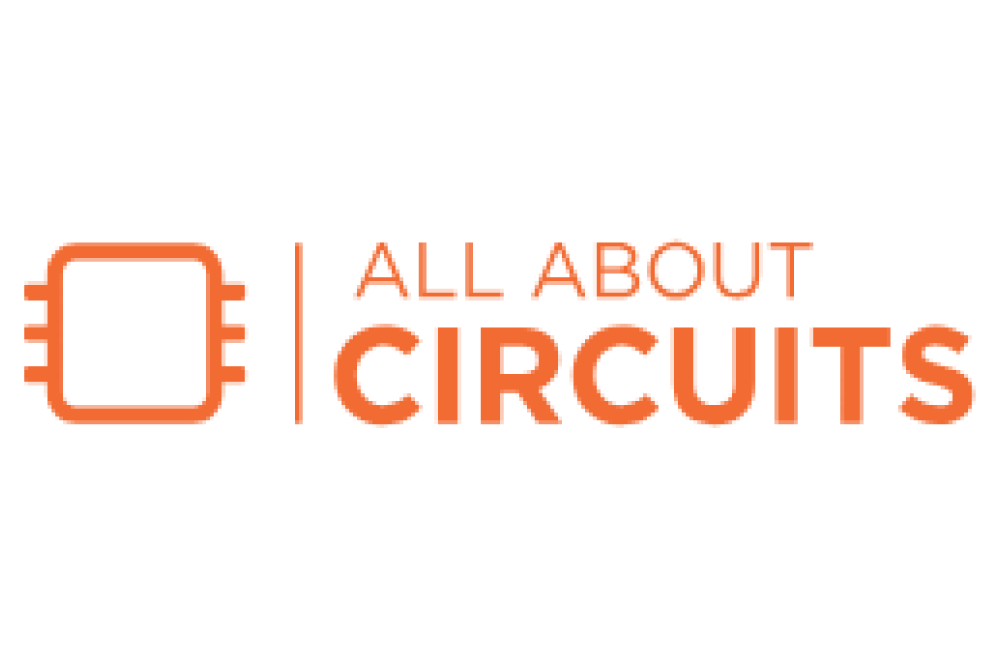 Logo of All About Circuits featuring an orange microchip icon and text