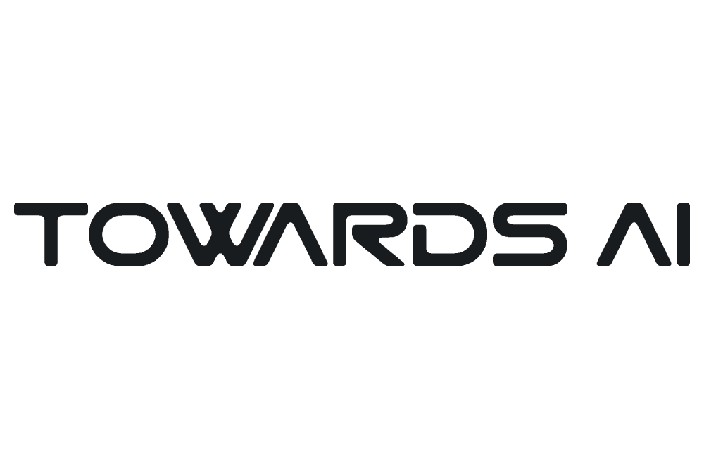 The image features a logo with the text "TOWARDS AI" in black, modern font, on a white background.