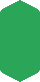Green retail tag or label with a hole at the top for hanging