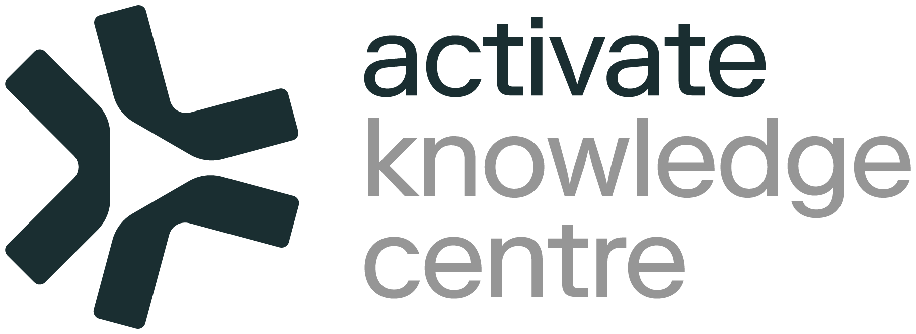 Logo of the Activate Knowledge Centre featuring a stylized icon and the text 'activate knowledge centre'