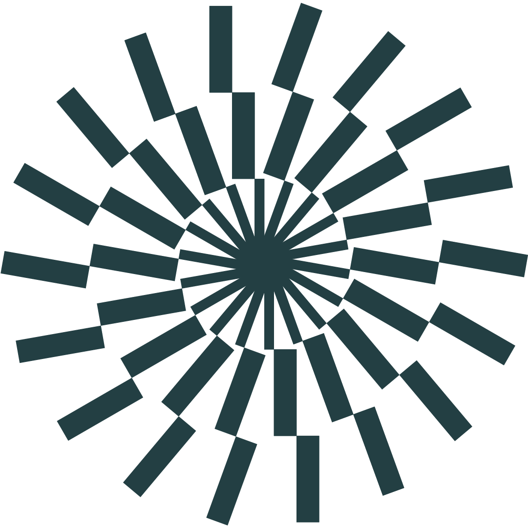 Black spiral with rectangular bars radiating outwards, creating a hypnotic pattern.