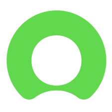 Green circle with a black center, resembling a simplified human profile icon.