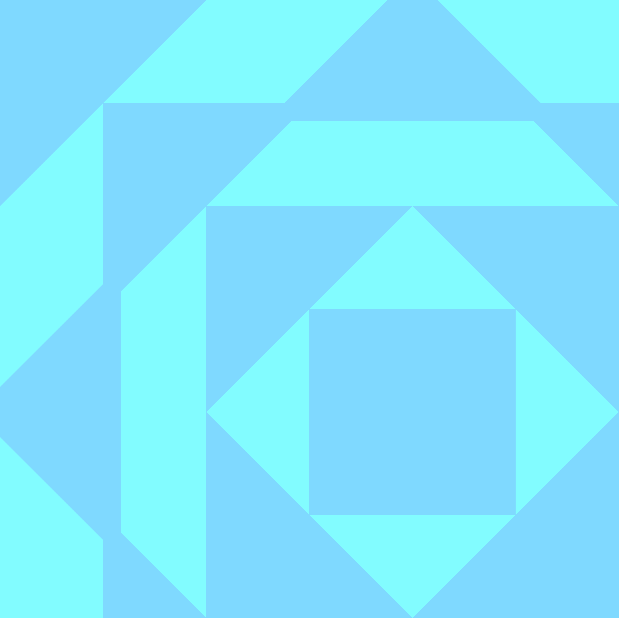 Abstract geometric background with various shades of blue and light cyan, featuring overlapping triangles and parallelograms.