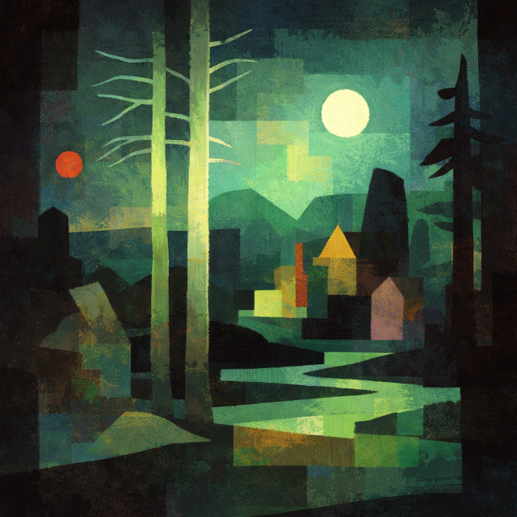 Petrolia Moon (2026) — Mixed media work