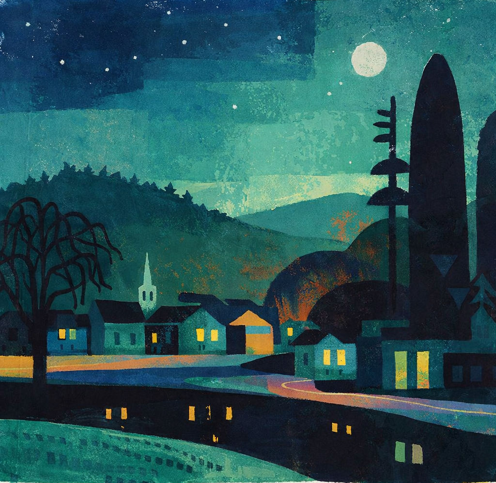 Over the Yuba River (2026) — Mixed media work